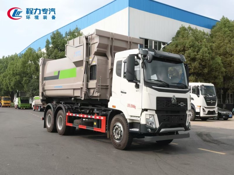 汕德卡后双桥勾臂垃圾车