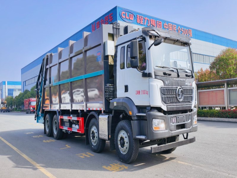 陕汽德龙前四后八40立方压缩垃圾车